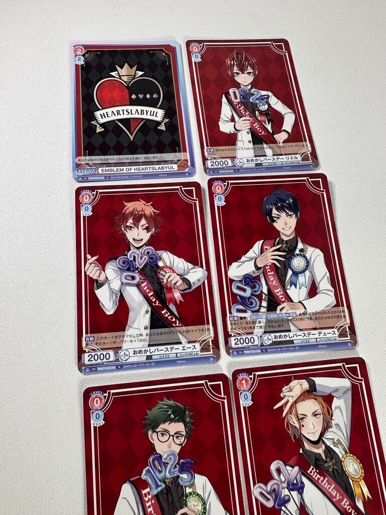 Twisted Wonderland Weiss Schwarz Blau Birthday Card Set Heartslabyul Riddle Ace