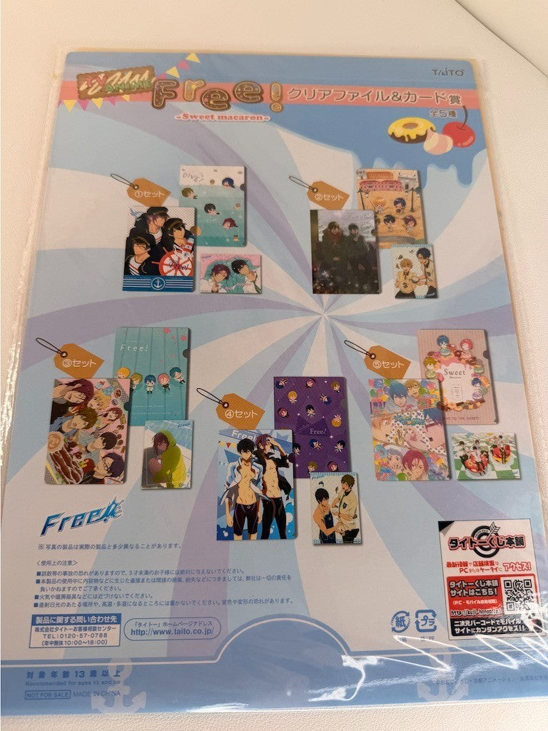 Free! Anime Sweet Macaron Clear File & Card Set Rin Makoto
