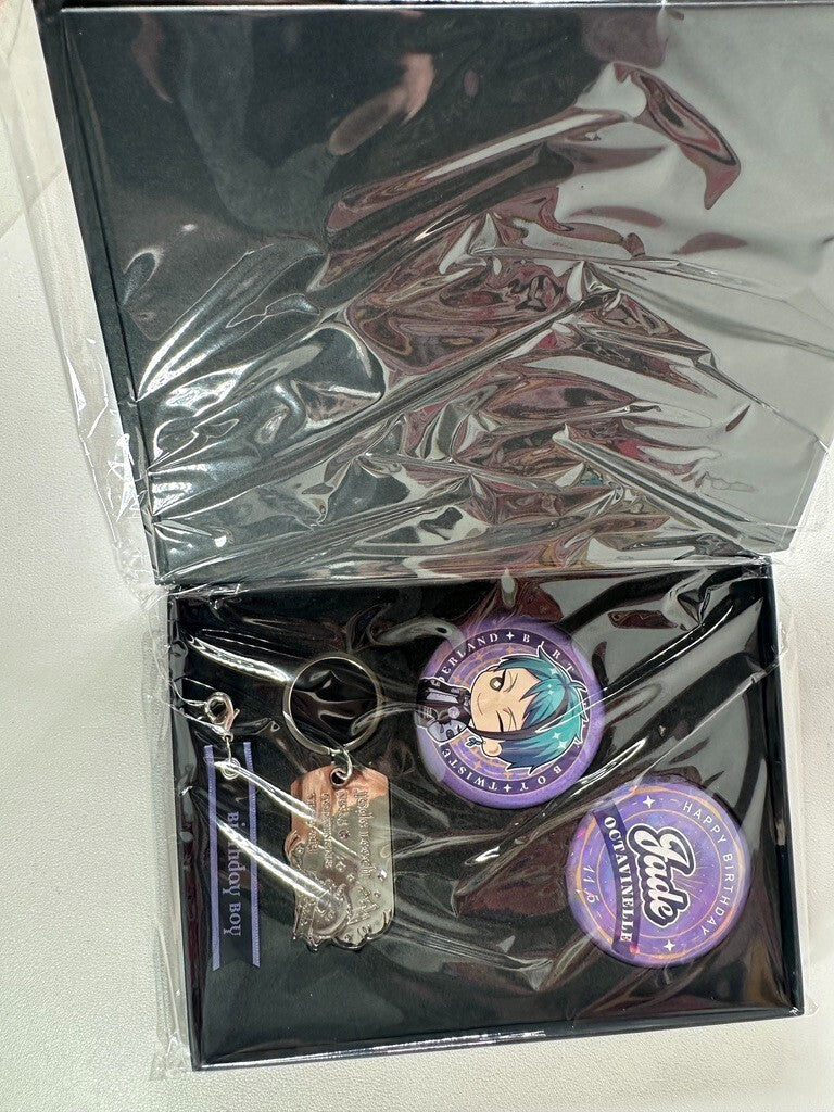 Twisted Wonderland Birthday Charm Can Box Badge Set Octavinelle Floyd Leech