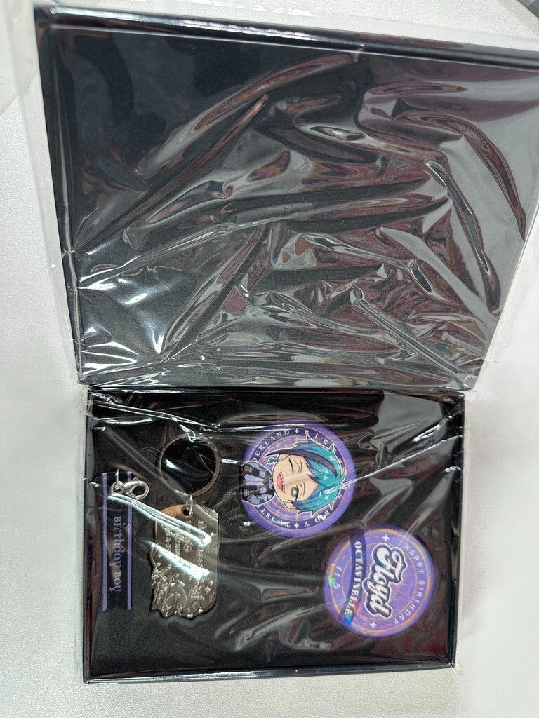 Twisted Wonderland Birthday Charm Can Box Badge Set Octavinelle Floyd Leech