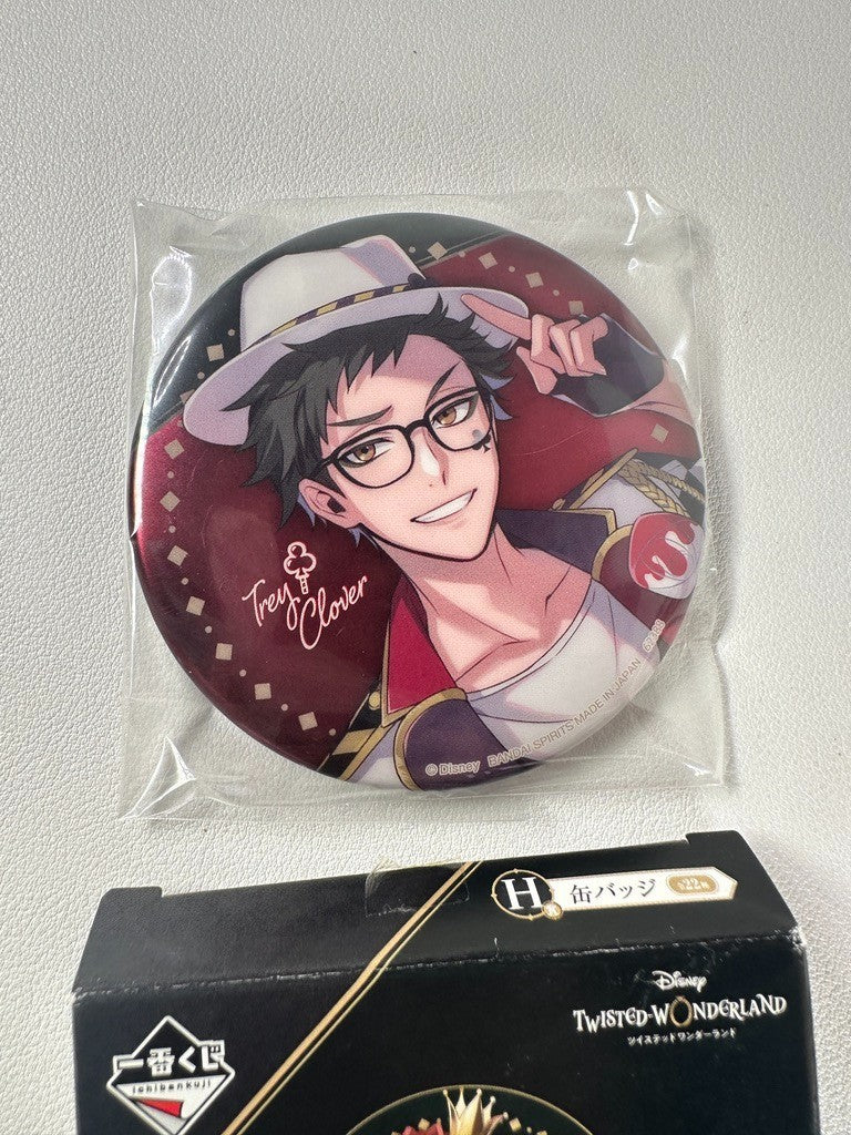 Twisted Wonderland Ichiban Kuji Can Badge Heartslabyul Trey Clover