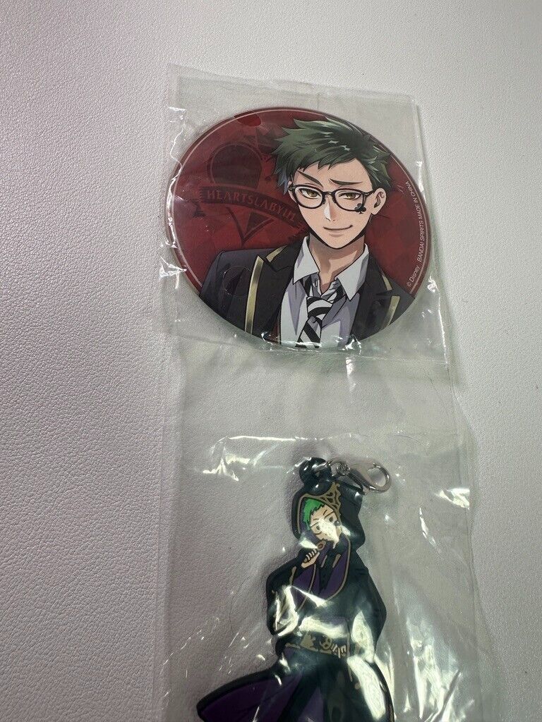 Twisted Wonderland Heartslabyul Trey Clover Can Badge Rubber Charm Set