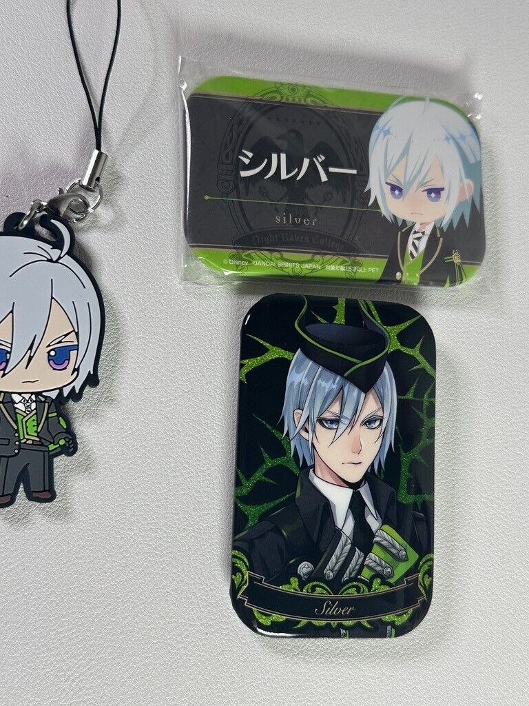 Twisted Wonderland Diasomnia Silver Rubber Charm Can Badge Set