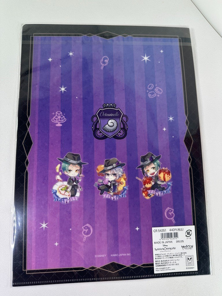Twisted Wonderland Chara Peko Clear File Octavinelle Azul Jade Floyd Leech
