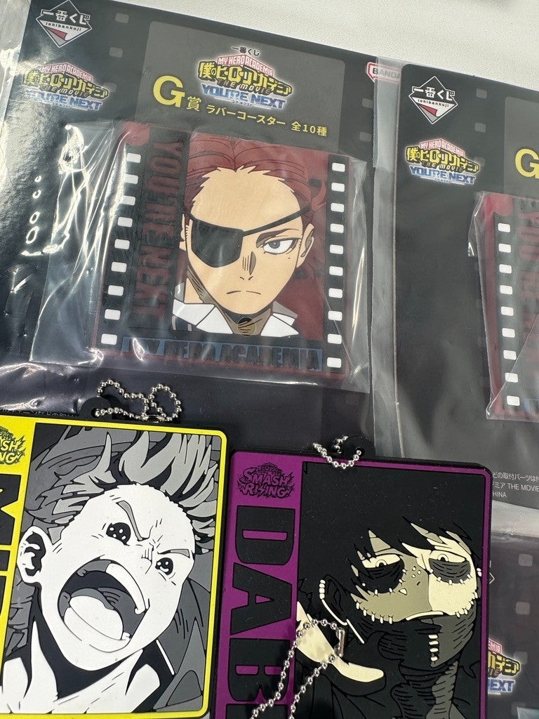 My Hero Academia Ichiban Kuji Prize G Rubber Charm Set Mirio Izuko Dabi Overhaul