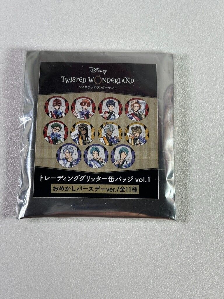 Twisted Wonderland Birthday Boy Glitter Can Badge Heartslabyul Trey Clover