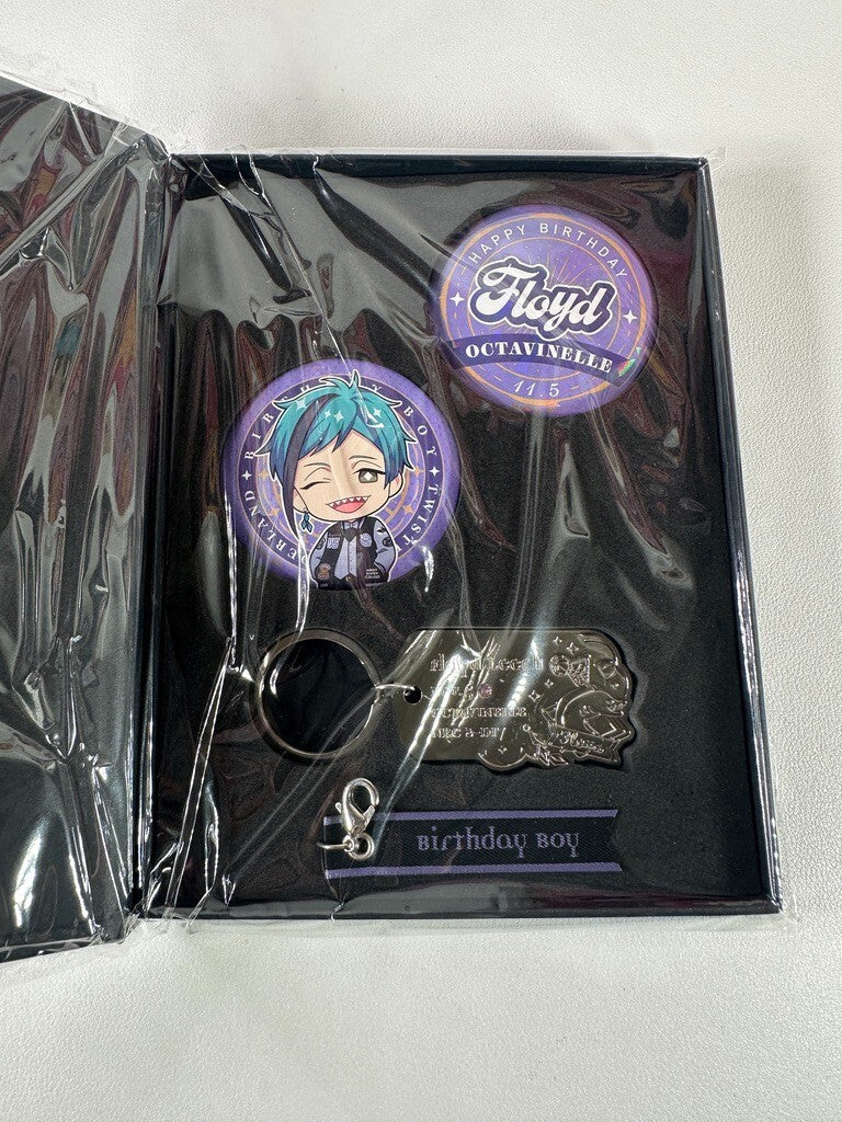 Twisted Wonderland Birthday Charm Can Box Badge Set Octavinelle Floyd Leech