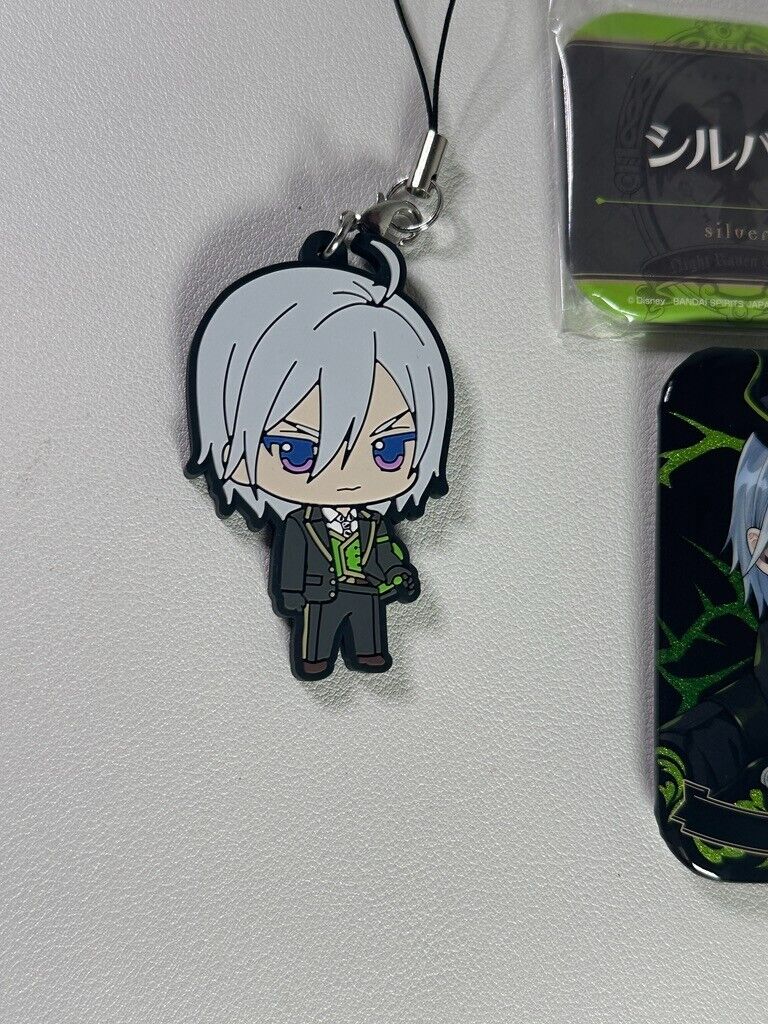 Twisted Wonderland Diasomnia Silver Rubber Charm Can Badge Set