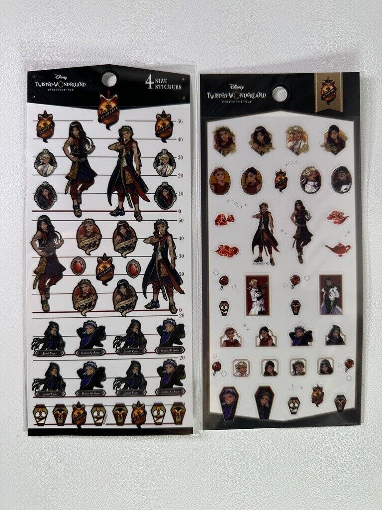 Twisted Wonderland Clear Sticker Sheet Set Scarabia Jamil Viper Kalim AlAsim