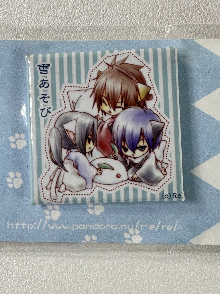 Hakuoki Nyan Square Can Badge Hajime Saito Souji Okita Chizuru