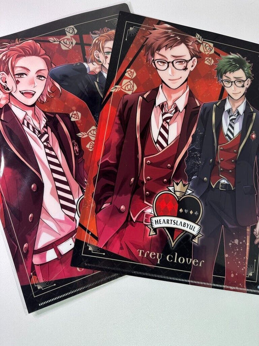 Twisted Wonderland Clear File Set Heartslabyul Trey Clover Cater Dormitory