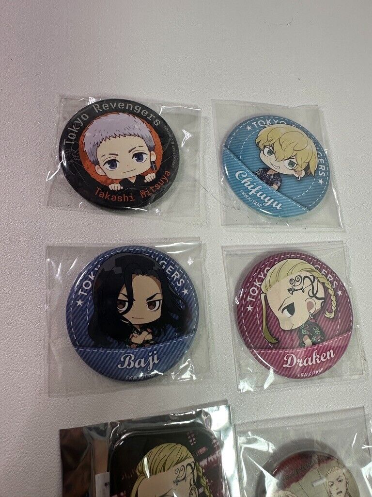 Tokyo Revengers Can Badge Set Draken Ryuguji Mitsuya Baji Chifuyu