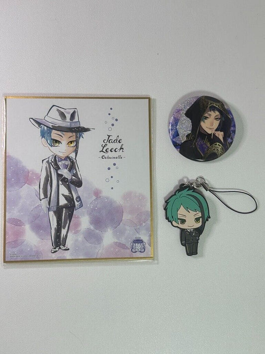 Twisted Wonderland Trinket Octavinelle Jade Leech Shikishi Board Can Badge Set