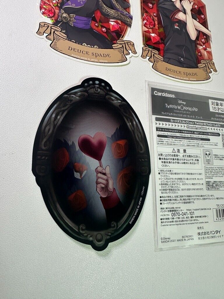 Twisted Wonderland Large Glitter Sticker Set Heartslabyul Deuce Spade Gym