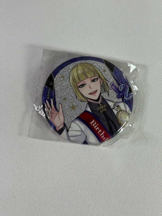Twisted Wonderland Birthday Boy Glitter Can Badge Pomefiore Rook Hunt