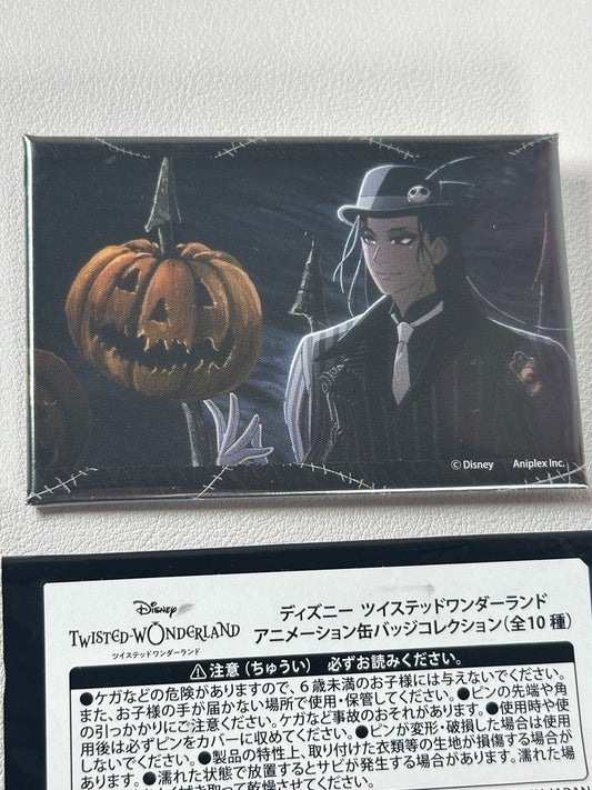 Twisted Wonderland Anomation Collection Can Badge Ignihyde Jamil Viper Pumpkin