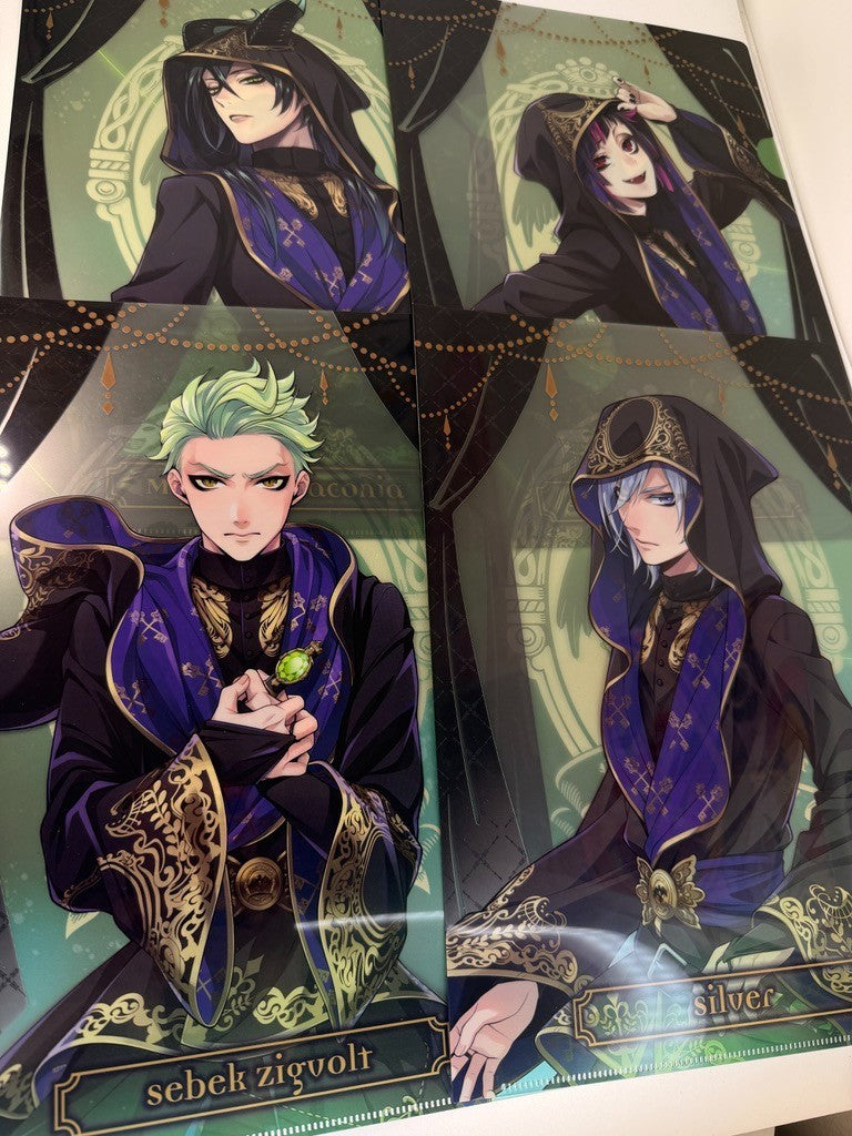 Twisted Wonderland  Clear File Set Diasomnia Malleus Sebek Silver Lilia