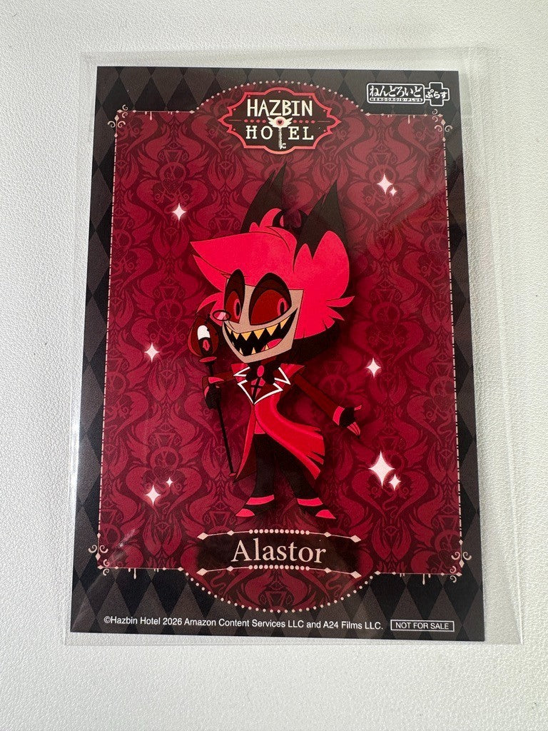 Hazbin Hotel Smile Base Cafe Postcard Alastor Chibi