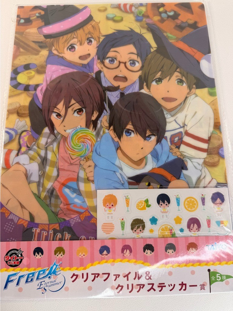 Free! Eternal Summer Clear File  Sticker Set Chibi Rin Makoto