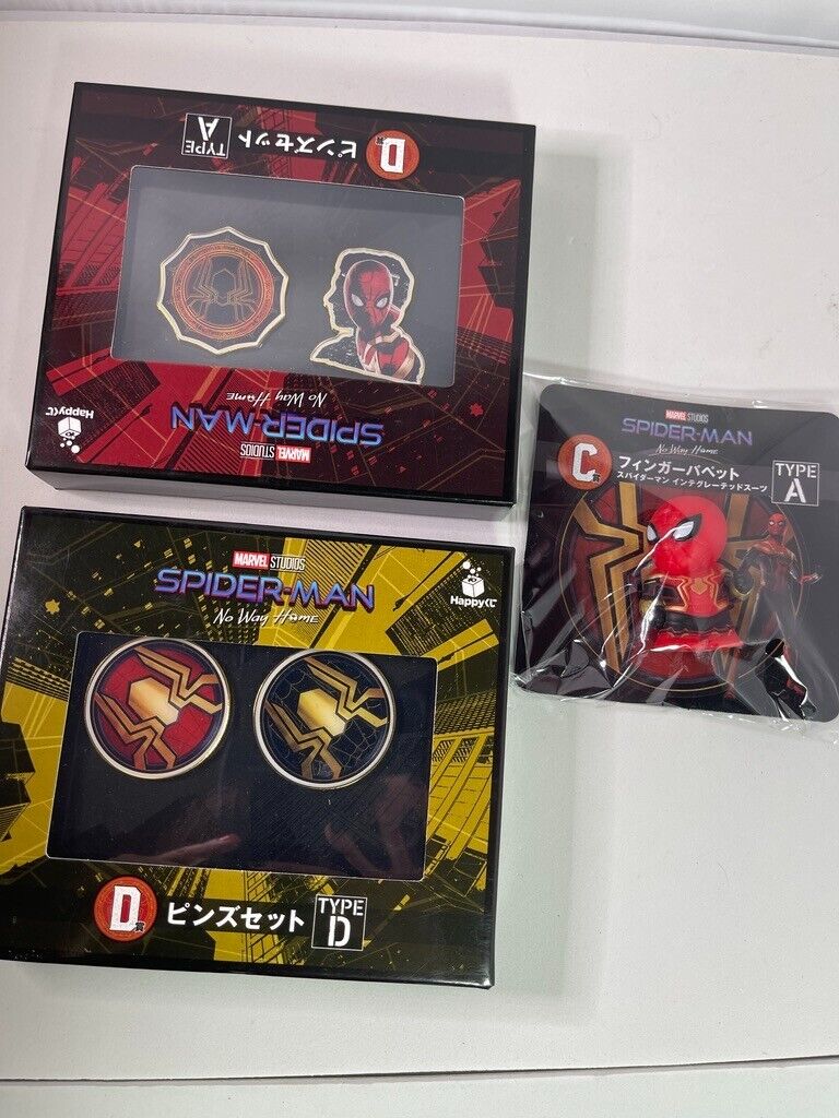 Marvel Sunny Side Up Happy Kuji SpiderMan No Way Home D-Prize Set Pins