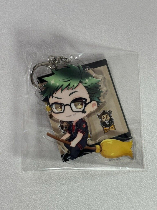 Twisted Wonderland Heartslabyul Trey Clover Broom Acrylic Keyholder