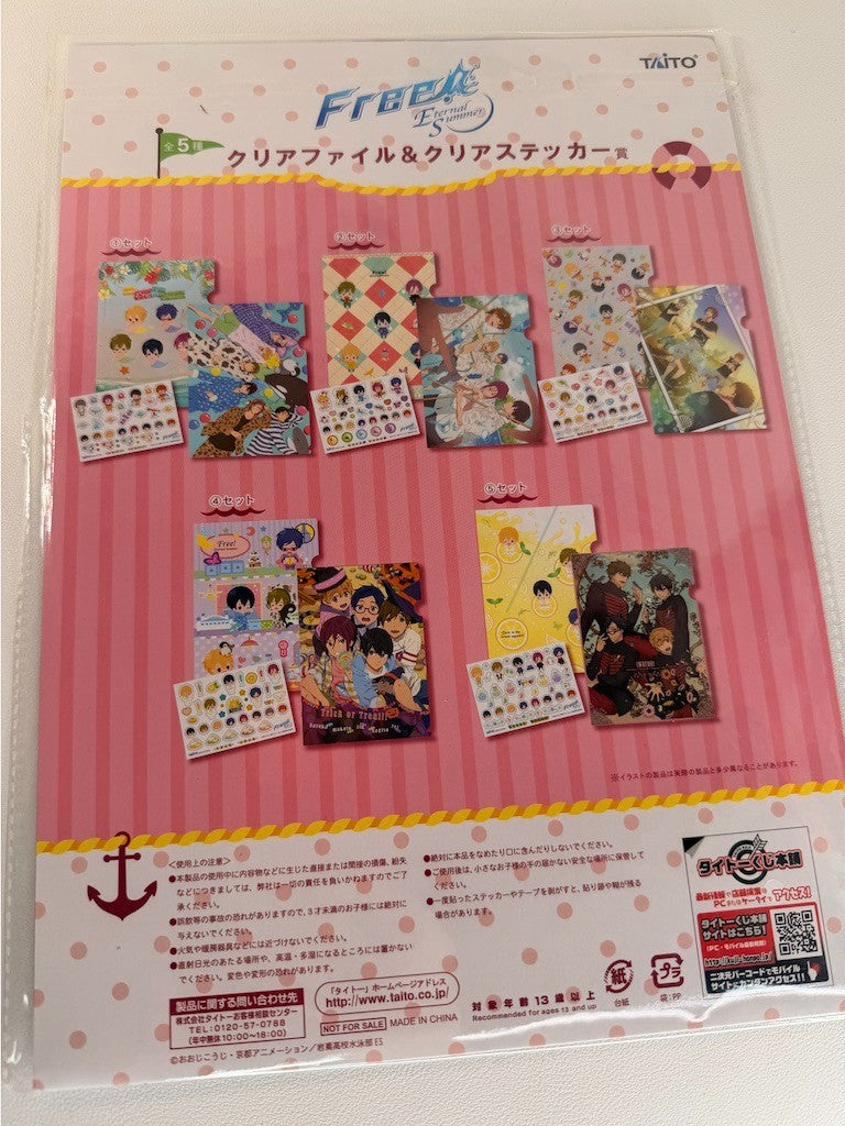 Free! Eternal Summer Clear File  Sticker Set Chibi Rin Makoto
