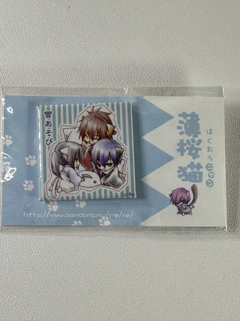 Hakuoki Nyan Square Can Badge Hajime Saito Souji Okita Chizuru