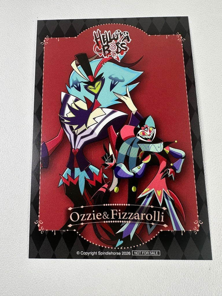 Helluva Boss Smile Base Cafe Postcard Blitz Ozzie Fizzarolli