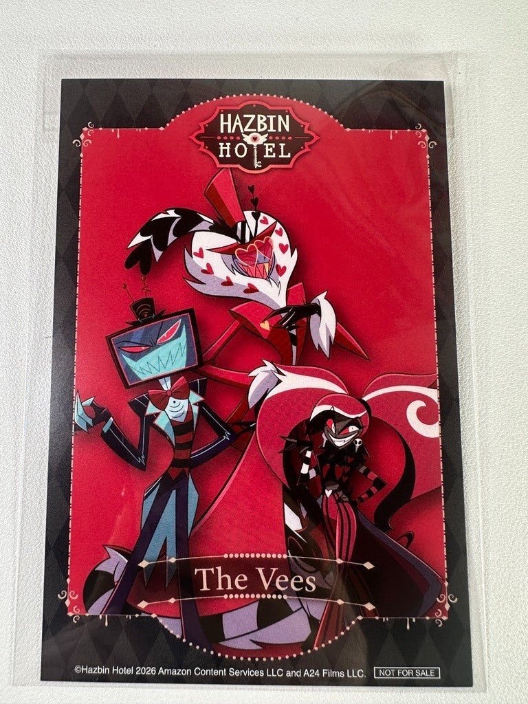 Hazbin Hotel Smile Base Cafe Postcard The Vees Vox Velvette Valentino