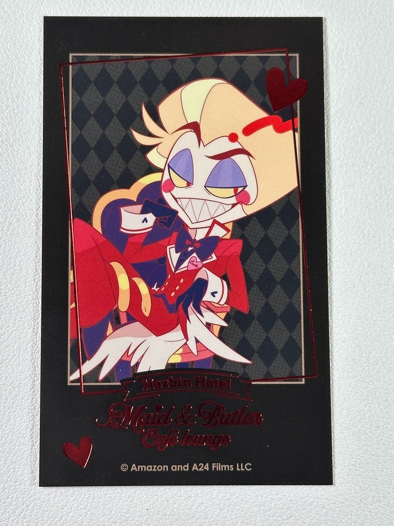 Hazbin Hotel Animate Cafe Maids and Butlers Card Lucifer Morningstar Chibi