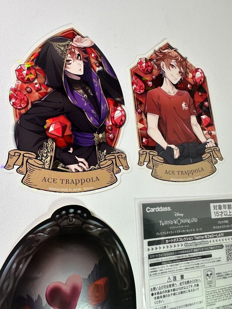 Twisted Wonderland Large Glitter Sticker Set Heartslabyul Ace Trappola Gym