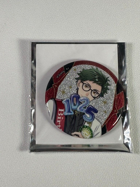 Twisted Wonderland Birthday Boy Glitter Can Badge Heartslabyul Trey Clover