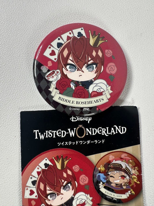 Twisted Wonderland Tea Cup Can Badge Heartslabyul Riddle Rosehearts