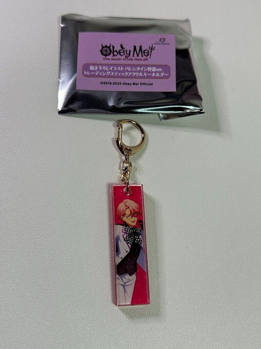 Obey Me Valentine Ver. Acrylic Trading Keychain Asmodeus Vertical