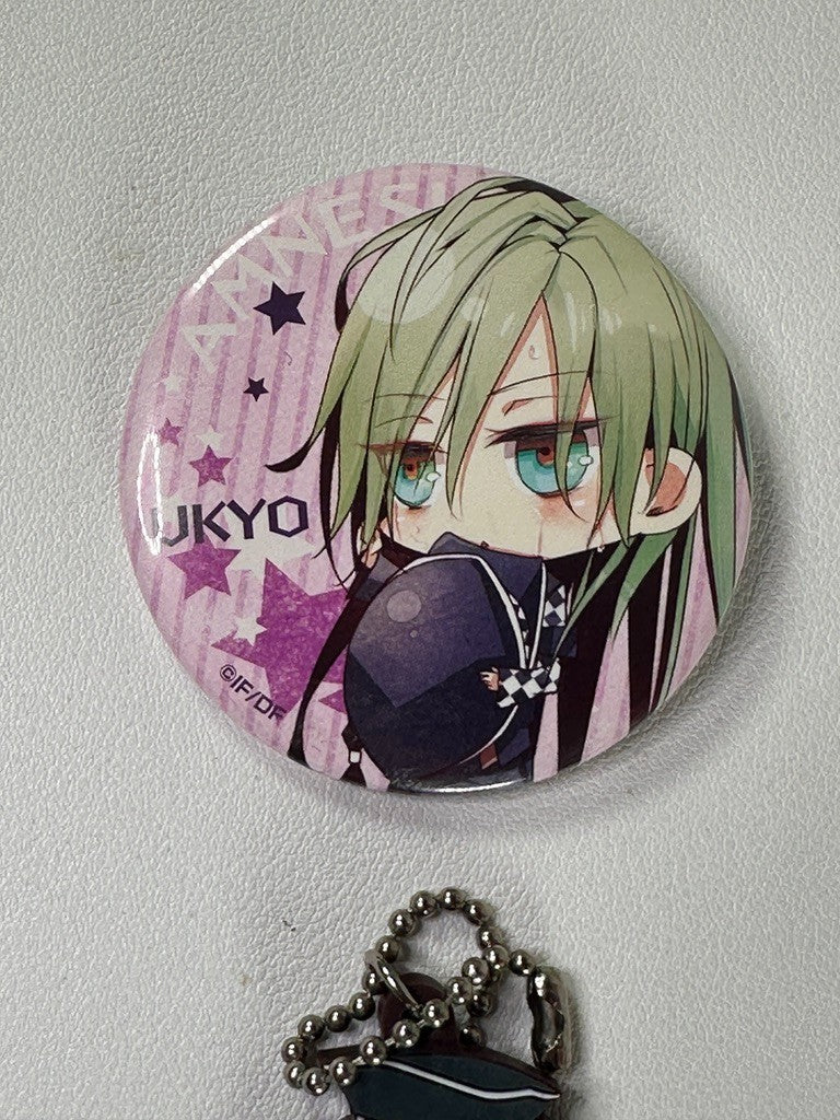 Amnesia Ukyo Can Badge Rubber Charm Set