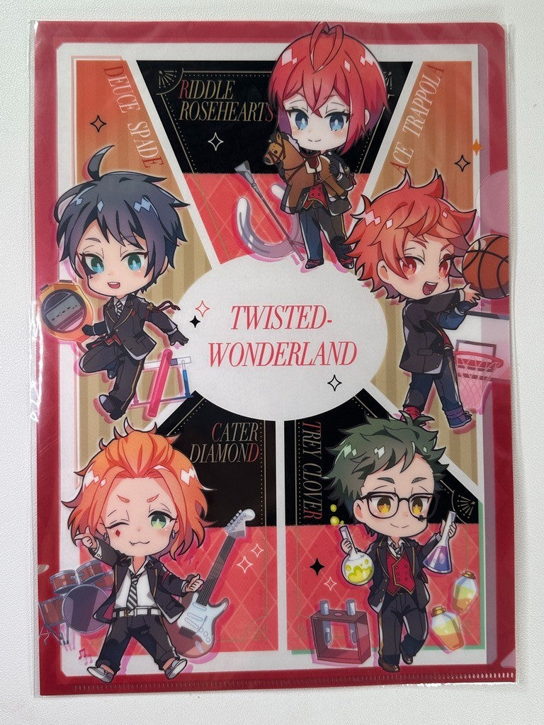 Twisted Wonderland Charactive Clear File Heartslabyul Riddle Ace Deuce Trey