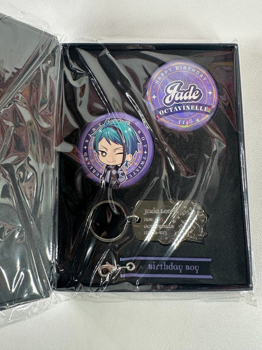 Twisted Wonderland Birthday Charm Can Box Badge Set Octavinelle Floyd Leech