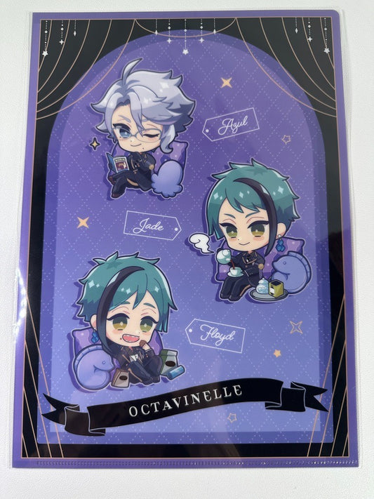 Twisted Wonderland Peko Cushion Clear File Octavinelle Azul Jade Floyd