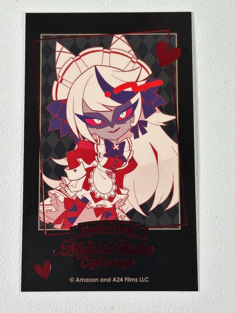 Hazbin Hotel Animate Cafe Maids and Butlers Card Carmilla Carmine Chibi