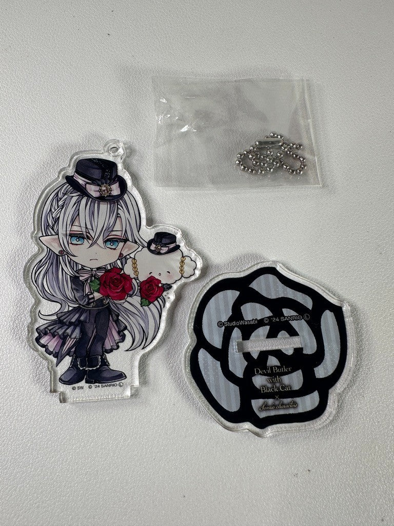 Devil Butler with Black Cat Sanrio Collaboration Acrylic Stand Shiro