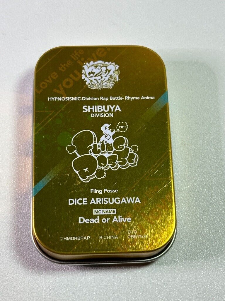 Hypnosis Mic  Can Badge Fling Posse Dice Arisugawa Tin Container
