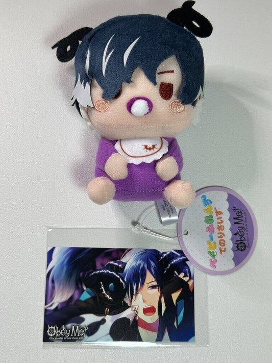 Obey Me! Baby Friends Hand Size Plush  and Card Belphegor