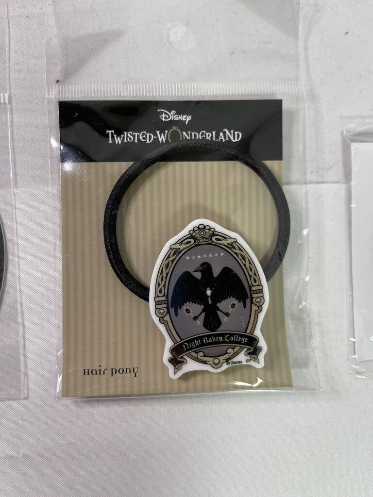 Disney Twisted Wonderland Night Raven Academy Grim Hair Tie Keychain Can Badge