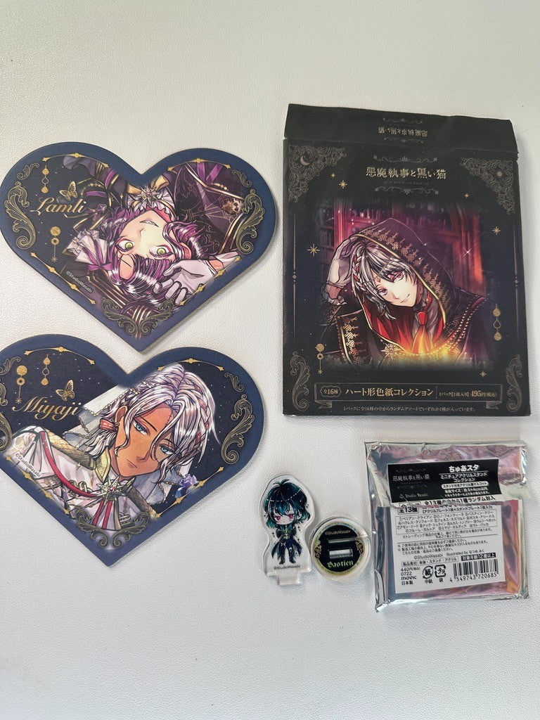 Devil Butler with Black Cat Acrylic Stand Shikishi Heart Lamli Bennett Miyaji