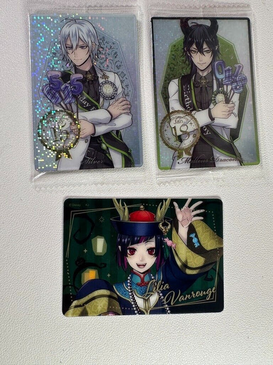 Twisted Wonderland Union Birthday Scary Dress  Card Diasomnia Set Malleus Lilia
