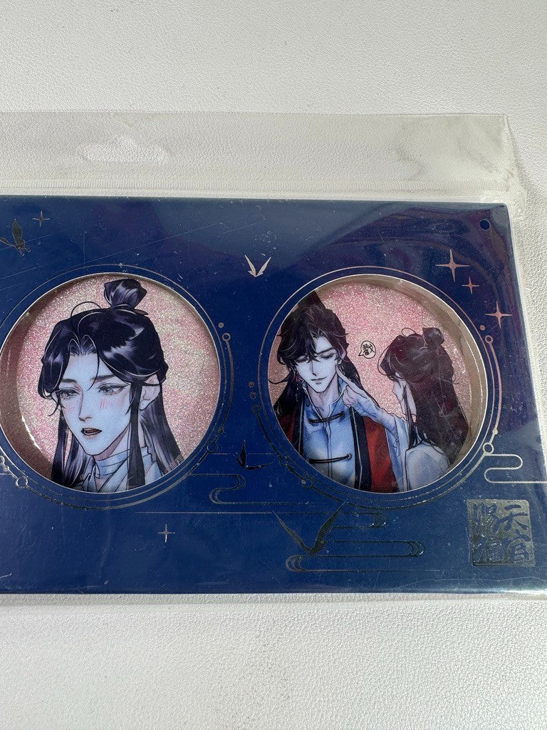Heavens Official Blessing Cheek Poke Glitter Can Badge Set