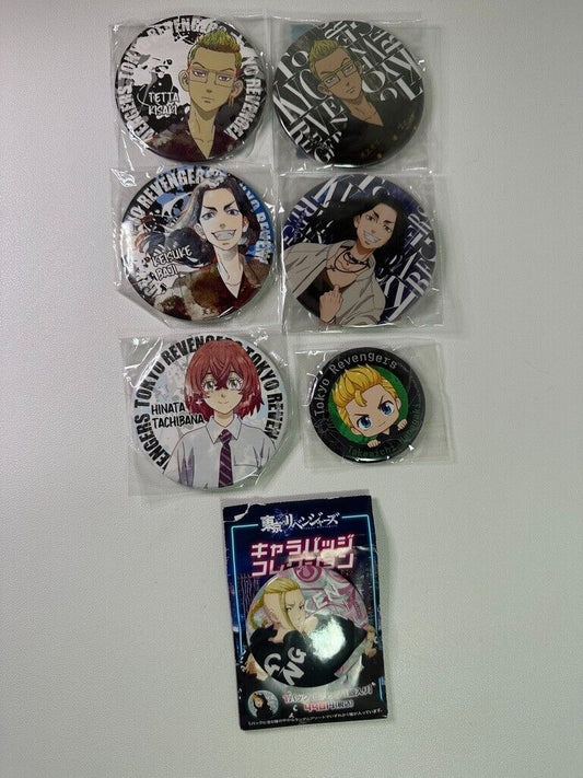 Tokyo Revengers Can Badge Set of 7 Tetta Hinata Keisuke New