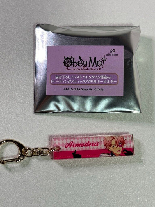 Obey Me Valentine Ver. Acrylic Trading Keychain Asmodeus Horizontal