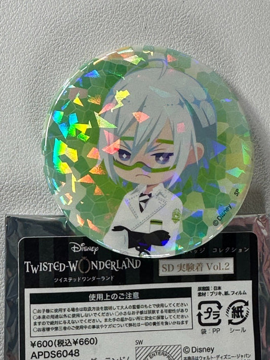 Twisted Wonderland Chibi Glitter  Experimental Can Badge Diasomnia Silver