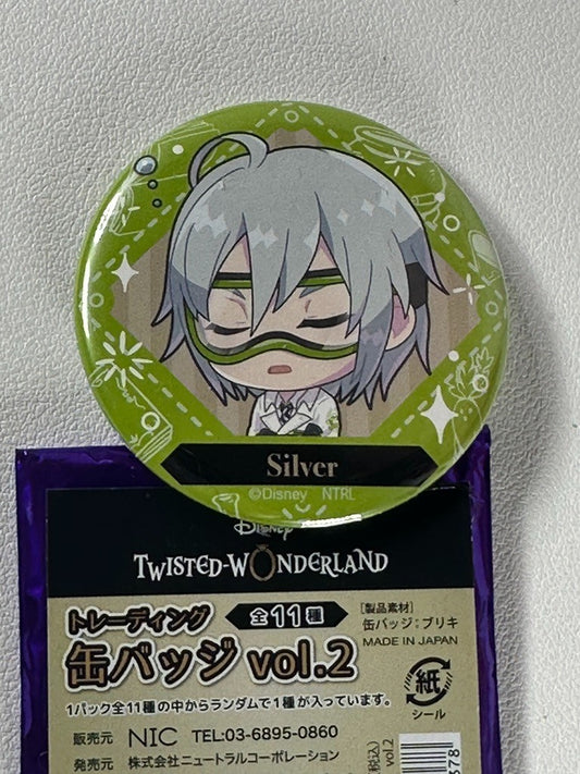 Twisted Wonderland Chibi Experimental Can Badge Diasomnia Silver